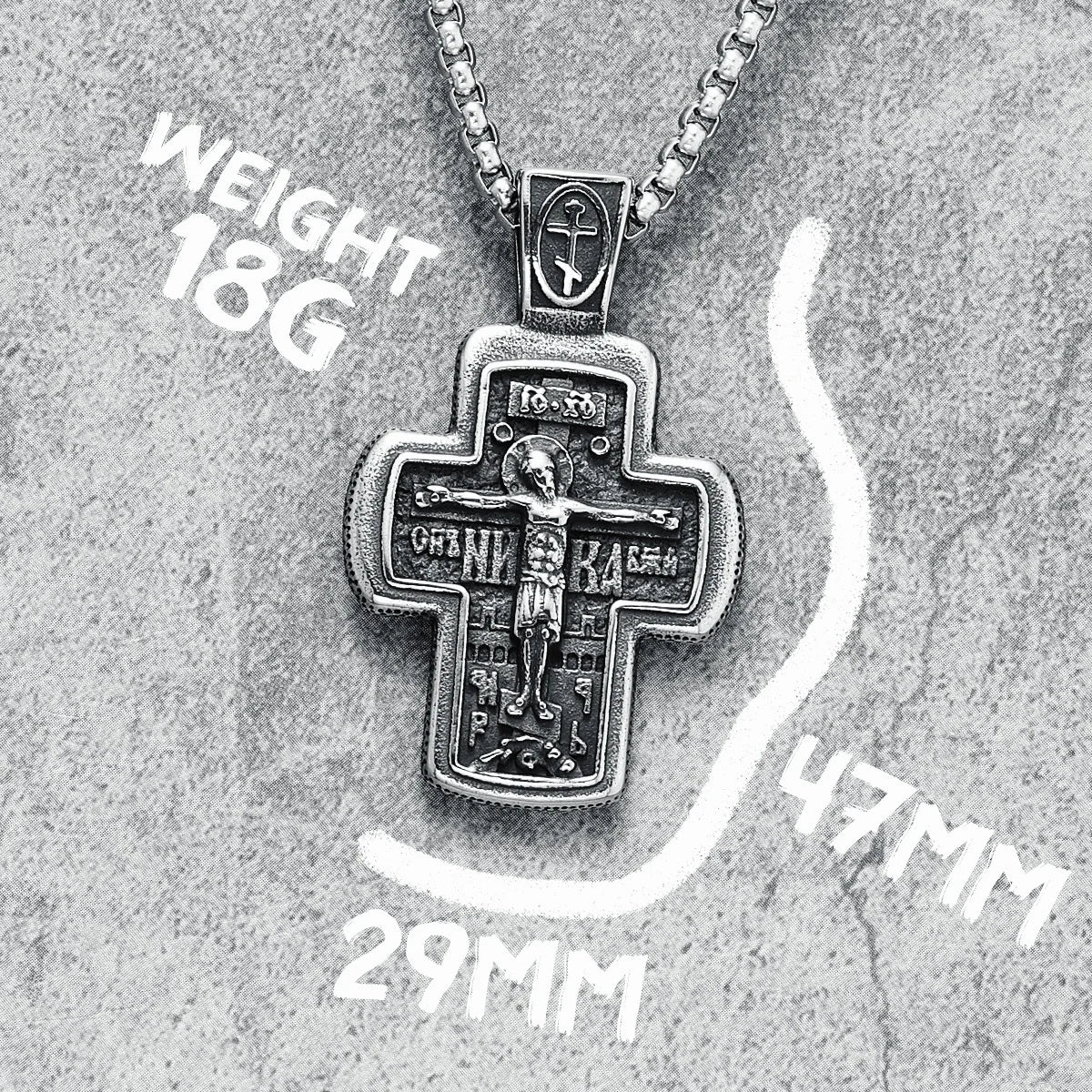 Jesus Cross Pendant Vintage 316L Stainless Steel Men Necklace Retro Chain Religion Rock Belief for Friend Male Jewelry Best Gift