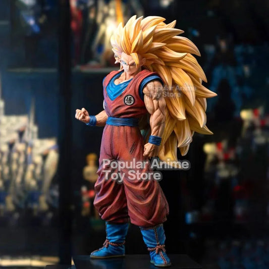 11.8in/30cm Anime Dragon Ball Z Figure SSJ3 Goku Figure PVC Super Saiyan Statue 3 Gokou Collectible Model Toys Gifts Goku With retail box