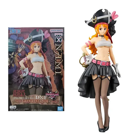 19CM Anime One Piece Nami Black Clothes Action Figure ONE PIECE FILM RED Dress Up Figurine PVC Collectible Model Toy Kid Gift