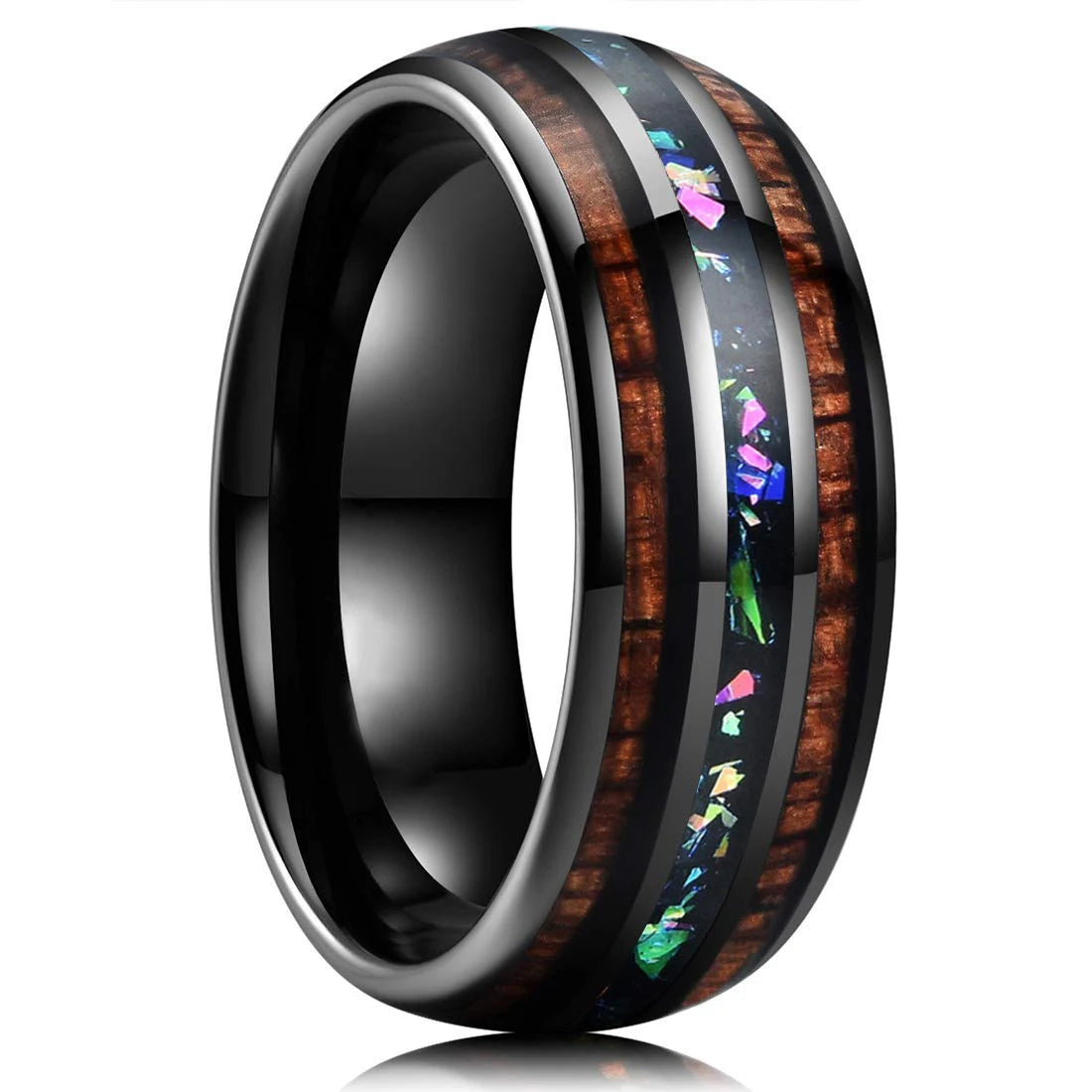 Fashion Viking Tree Of Life Stainless Steel Abalone Shell Rings For Men Odin Norse Viking Rune Rings Retro Amulet Jewelry Gift