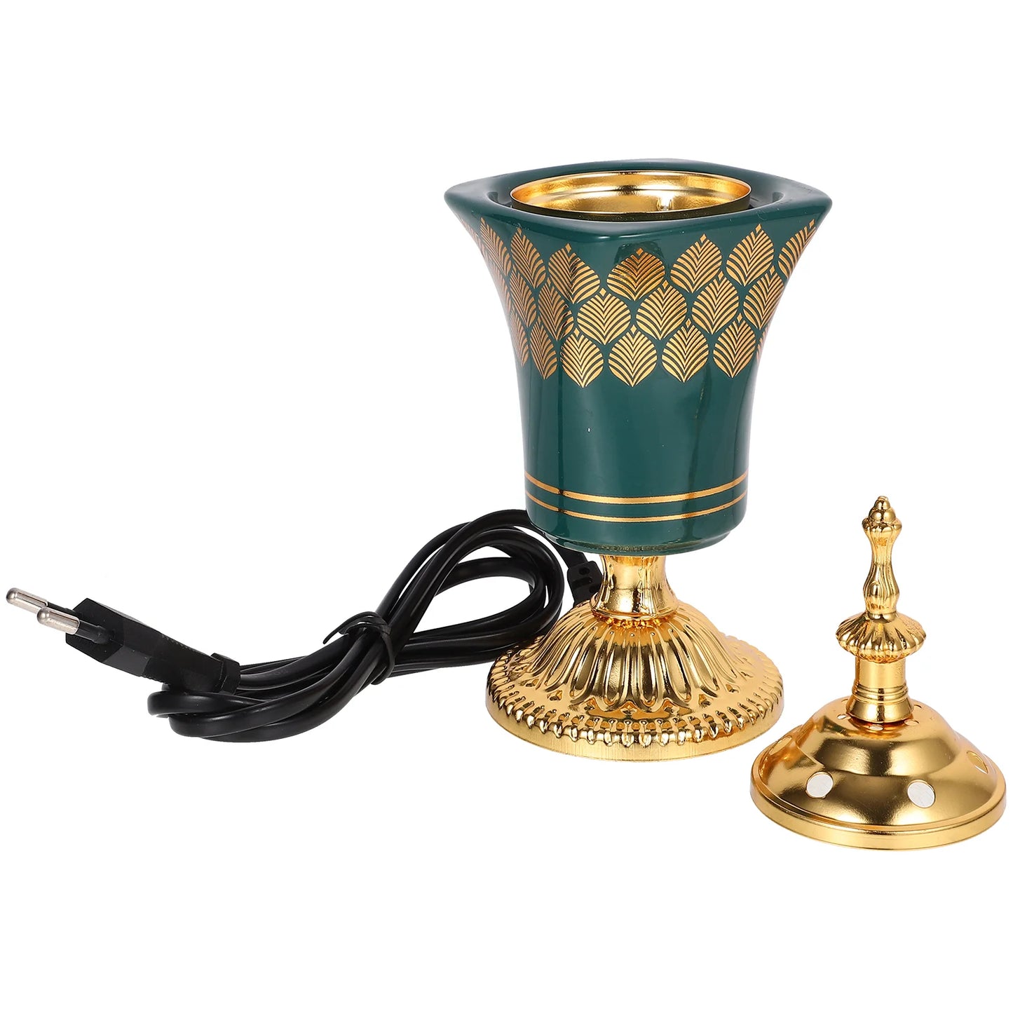 Electric Ceramic Incense Burner Arabia Charcoal Bakhoor Censer Middle East Sandalwood Fragrance Stove Home Decoration US/EU Plug Green