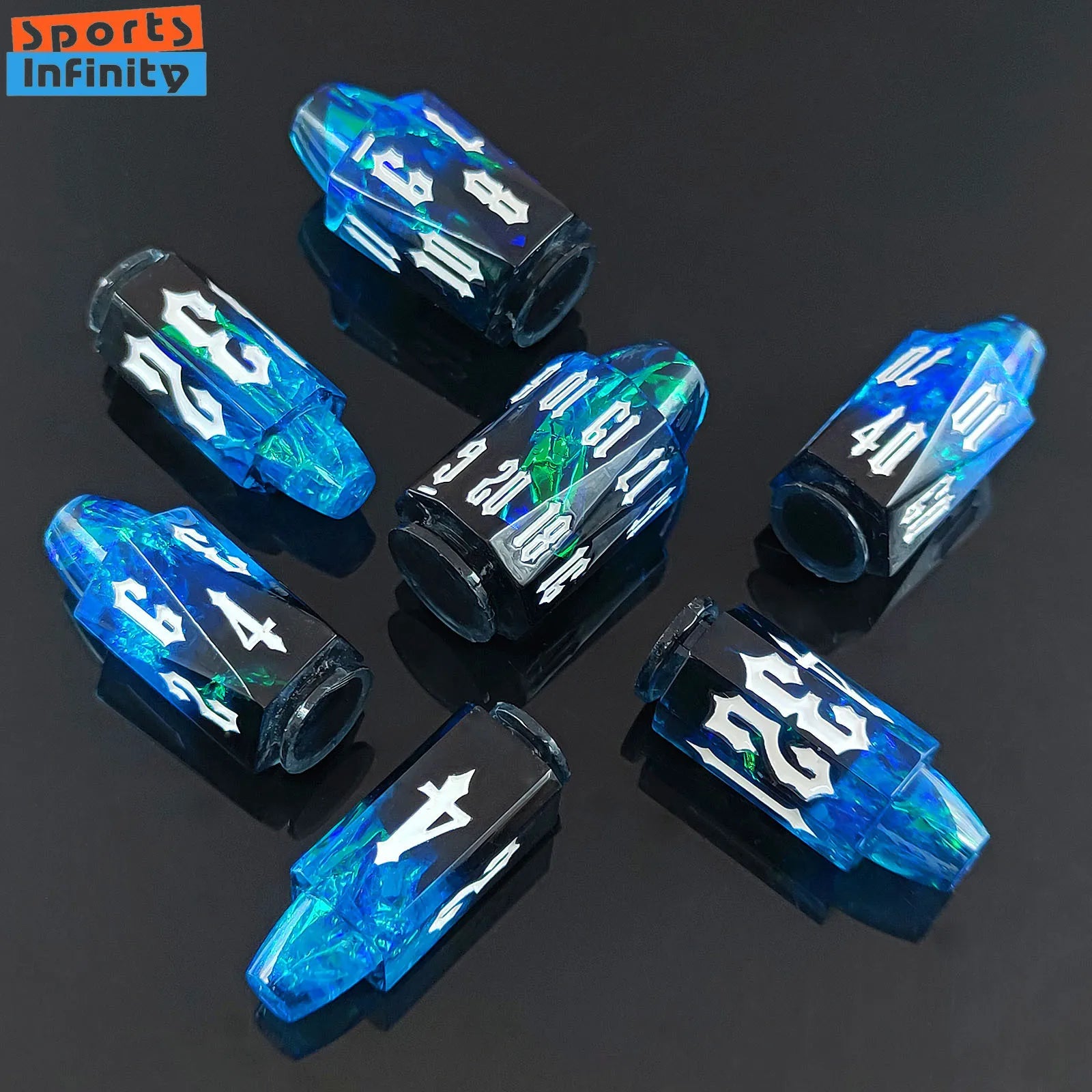 7pcs/set of Multi Color Bullet Resin Number Dice for DND TRPG COC Running Team D6 Board Game Polyhedral Dice Dnd Dice Set