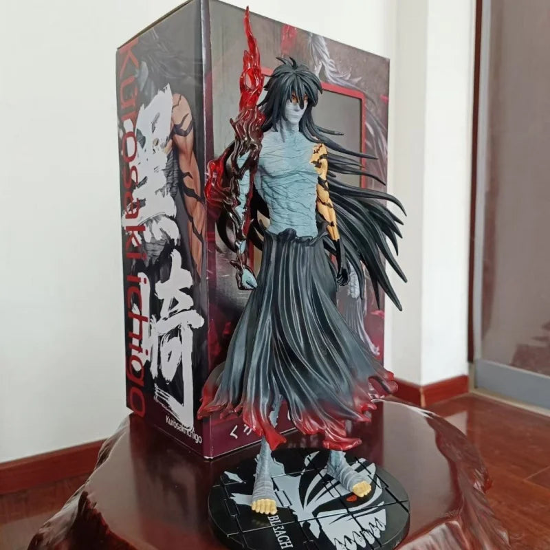 28cm Anime Figurebleach Ichigo Kurosaki Getsuga Tenshou Model Dolls Figurine Action Figures Collection Decor Adult Kid Toy Gift