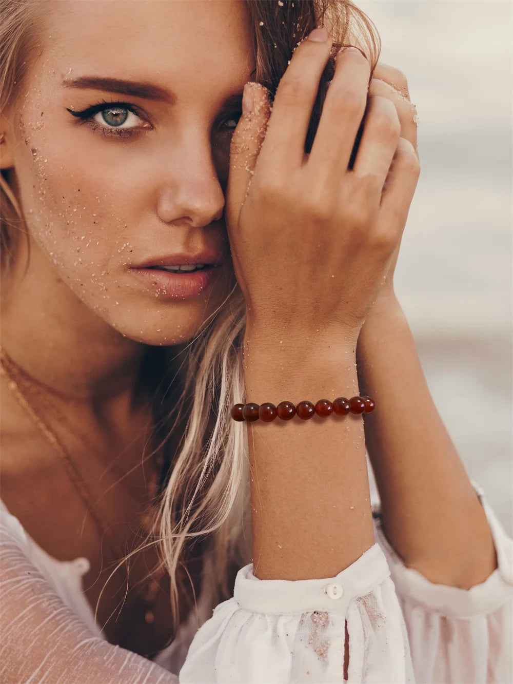 Amethysts Bracelets For Women Men Natural Stone 8mm Beads Braided Bracelet Stress Relief Anxiety Jewelry