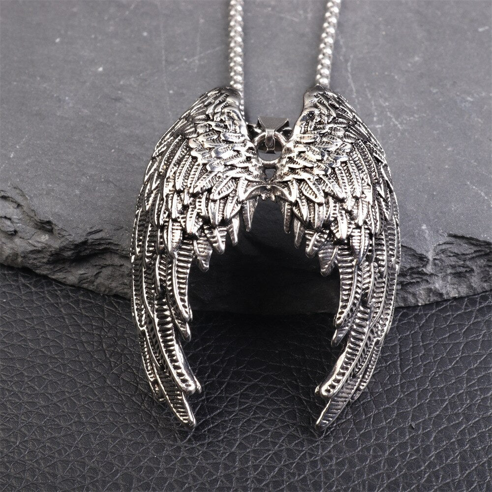 Fashion Simple Compact and Exquisite Animal Crow Raven Eagle Pendant Necklaces for Men Punk Jewelry Gift AL1353-Silver