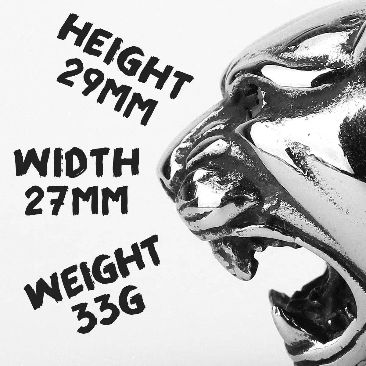 Leopard Ring Stainless Steel Men Jaguar Rings Wild Animal Punk Rock for Male Party Jewelry Halloween Accessories