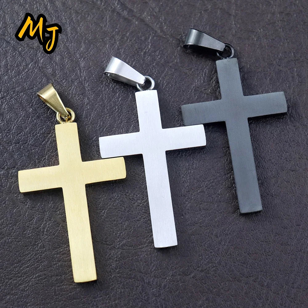 New Stylish Cross Necklace for Men Women Exquisite Stainless Steel Religious Cross Pendant Punk Biker Amulet Jewelry
