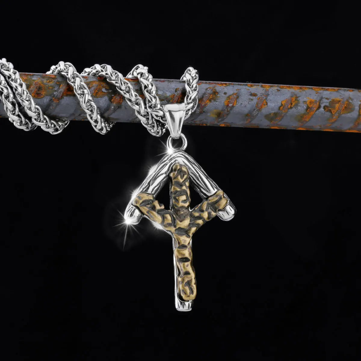 Nordic Totem Amulet Rune Necklace Retro Geometric Pattern Stainless Steel Jewelry Viking Punk Pendant Men's Fashion Jewelry Gift