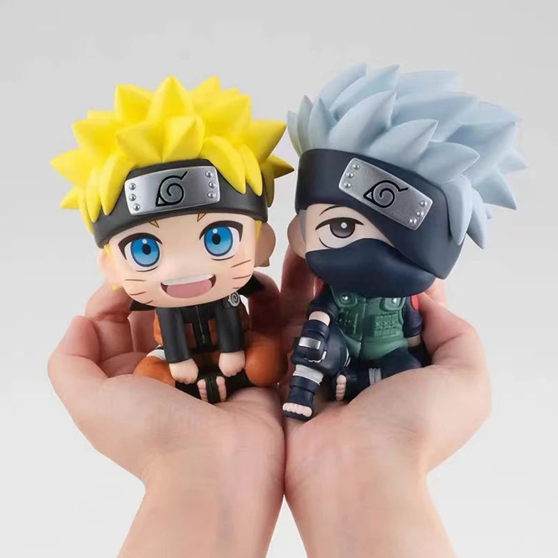 9cm Naruto Anime Figure Q Version Kawaii Figurine Car Decoration Collection Model Toy