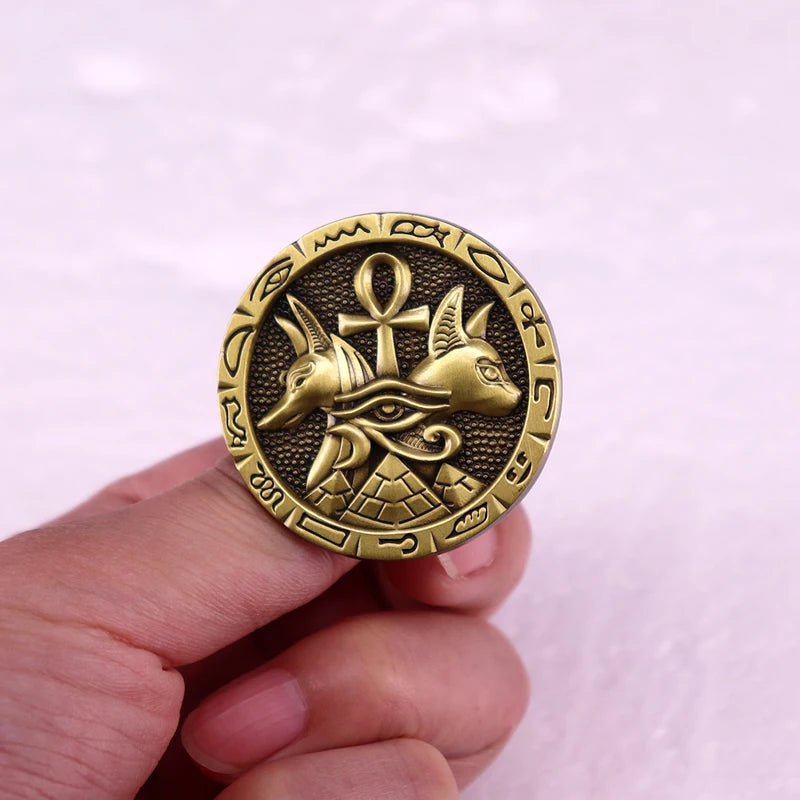 Anubis Bastet Enamel Pin Vintage Button Badge Brooch Jewelry Accessories