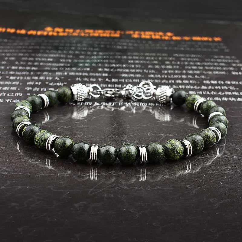 Pulseras Hombre Natural Stone Man Beaded Bracelets Homme lapis lazuli Phoenix Stone Men's Bracelets For Men Fathers Day Gifts