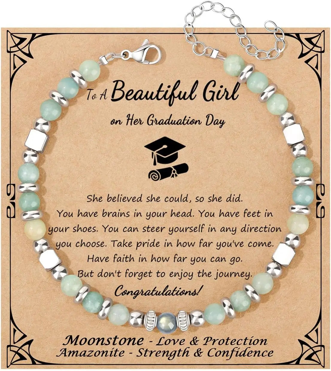 Mothers Day Birthday Christmas Valentines Graduation Gifts Amazonite Colorful Imperial Jasper Stainless Steel Beads Bracelets,