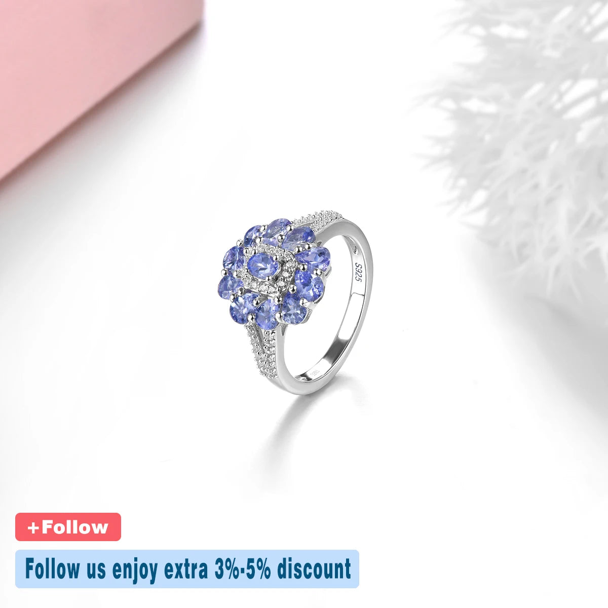 Natural Tanzanite Silver Rings 1.5 Carats Genuine Gemstone S925 Classic Jewelry Top Quality Birthday Gifts Wedding Jewelrys