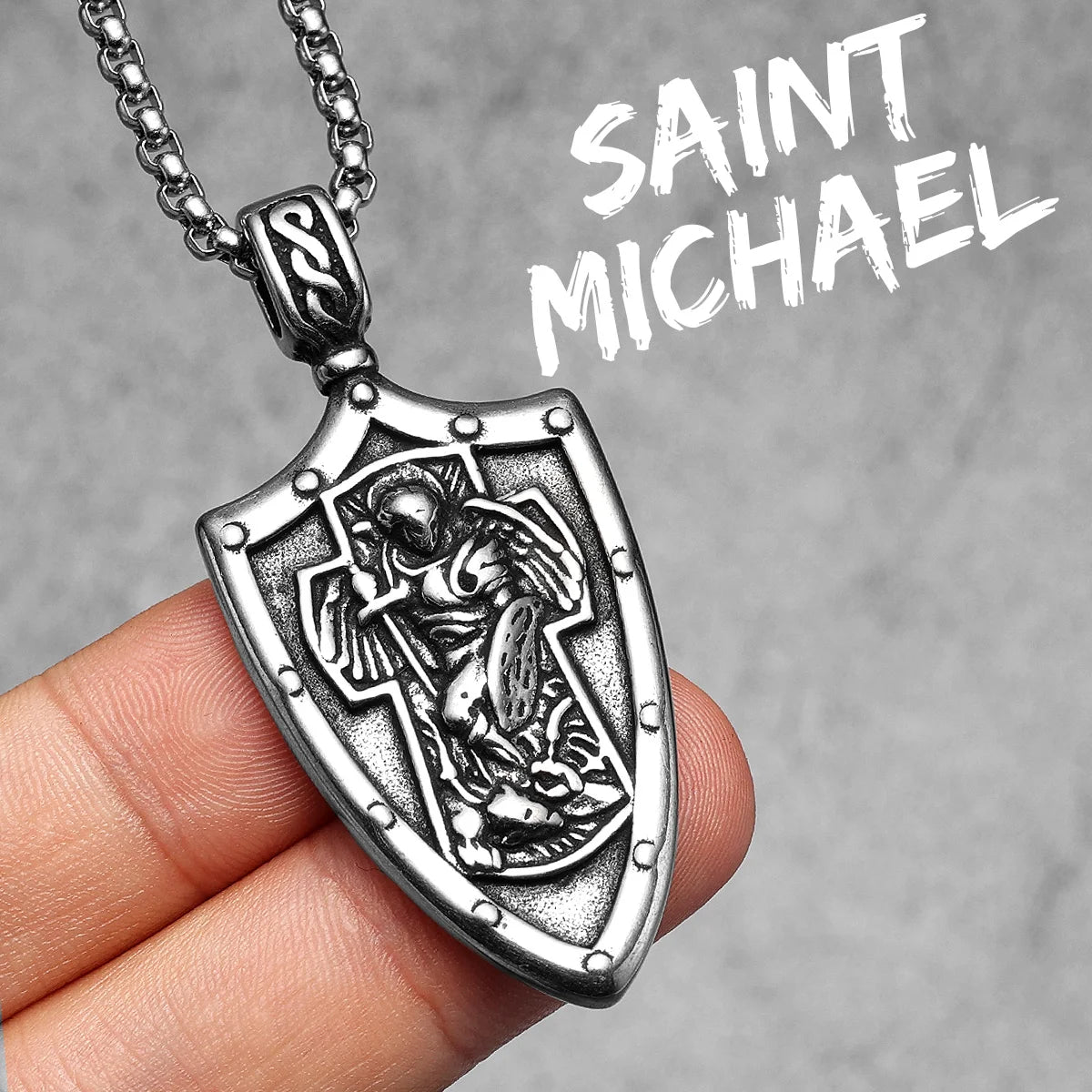 Arch Angel St.Michael Stainless Steel Men Necklaces Pendant Chain Amulet Vintage New In For Women Fashion Jewelry Gift Wholesale