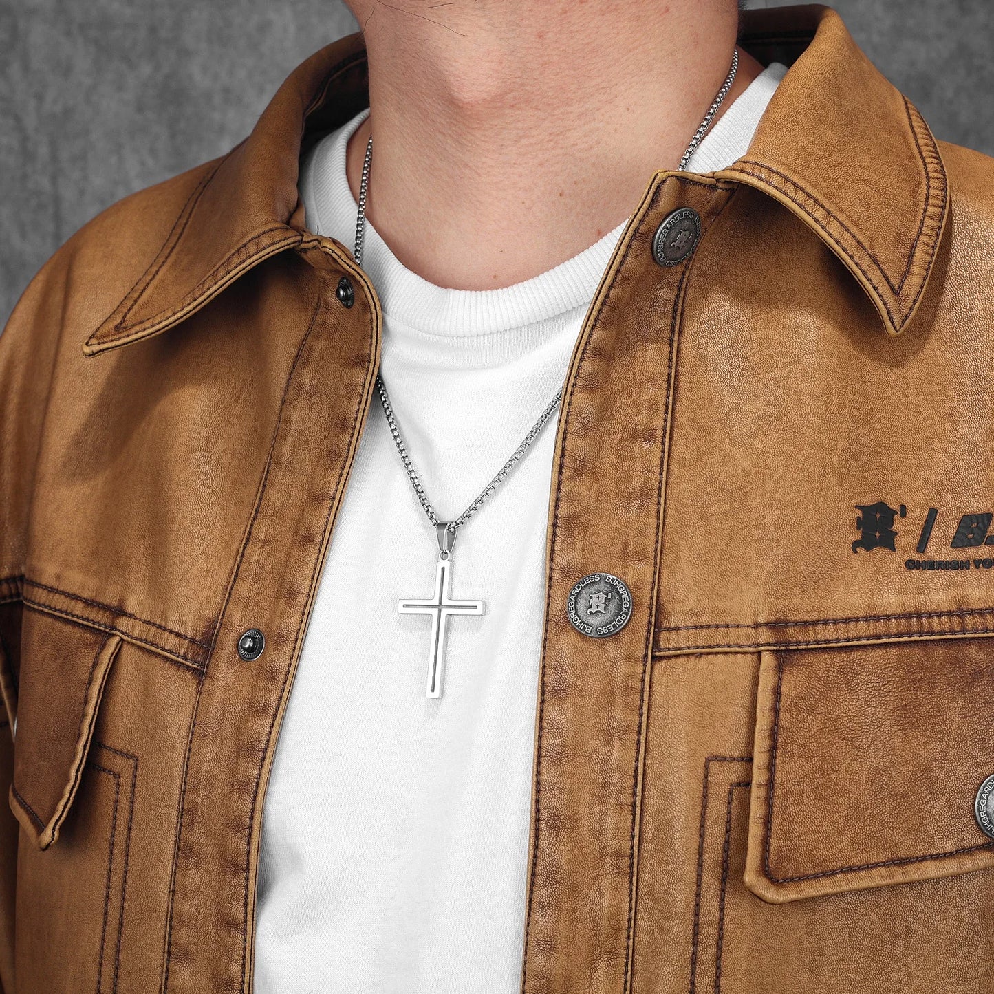 Hollow Cross Simple Amulet Stainless Steel Men Necklaces Pendant Chain Punk Women Fashion Jewelry Gifts Wholesale Dropshiping