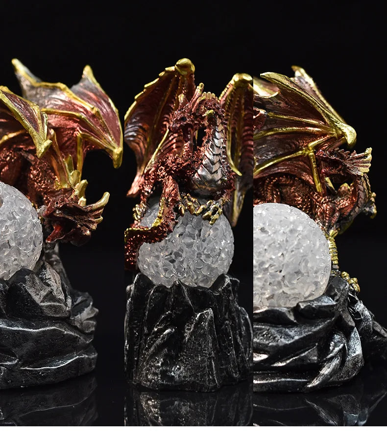 Retro Mythology Animal Statue Cerberus Dragon Griffin Ouroboros Skulls Resin Figurines Living Room Desktop Ornament Gift Toys