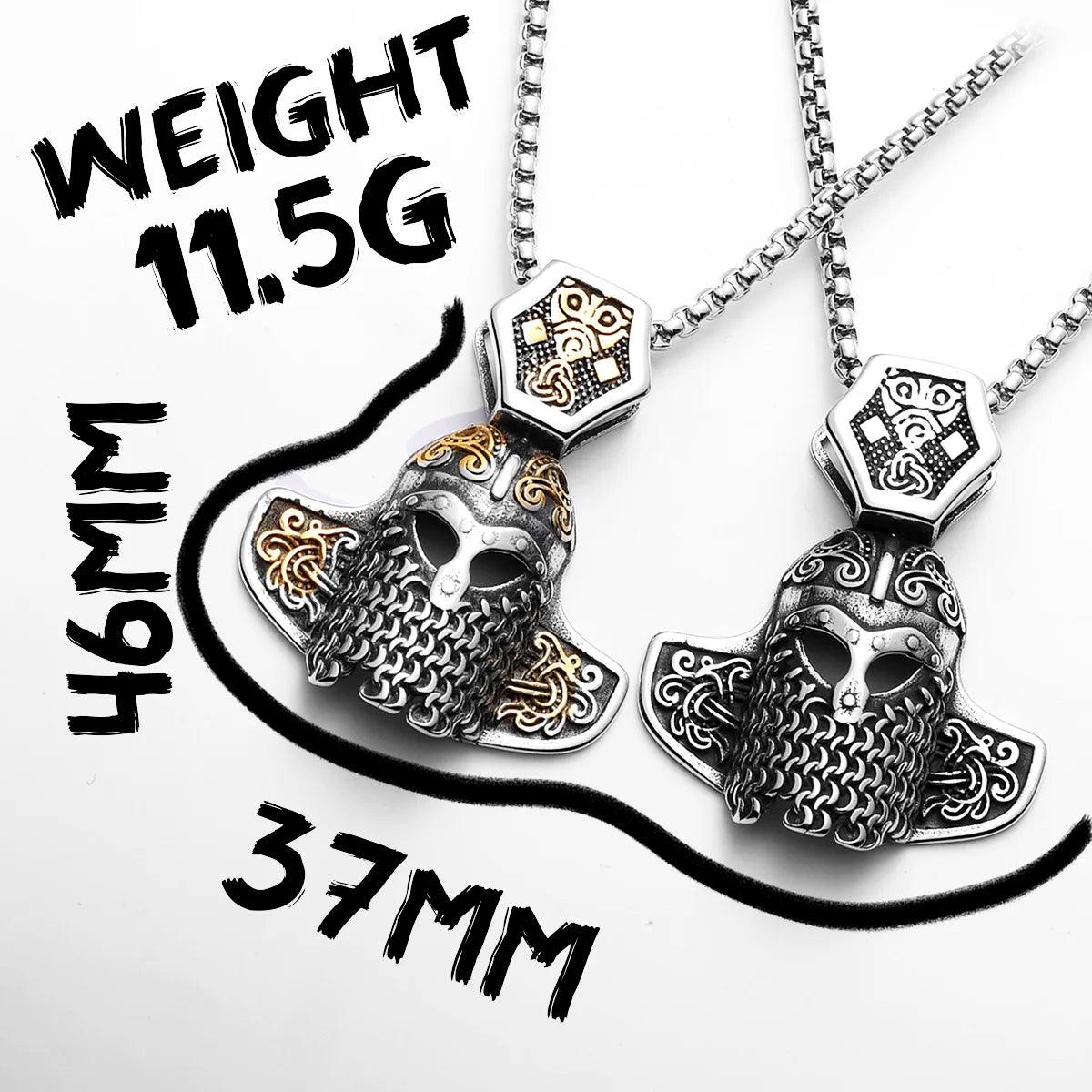 Viking Helmet Stainless Steel Men Necklaces Pendant Chain Punk Hiphop Women Fashion Jewelry Gifts Wholesale Dropshiping