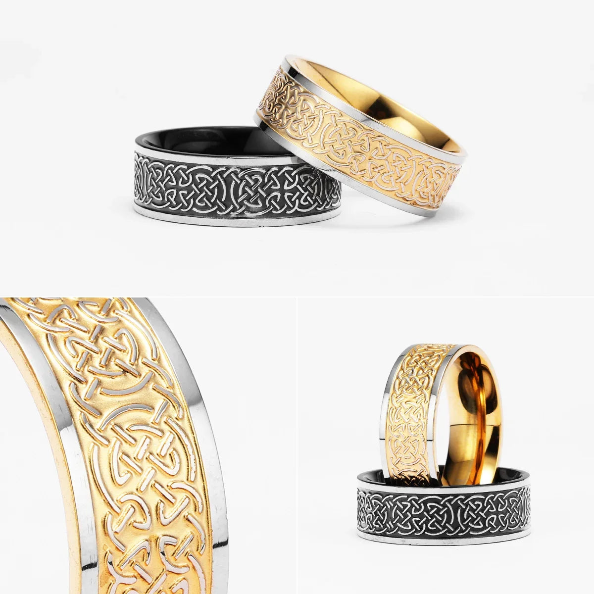 Viking Celtic Knot Men Rings Stainless Steel Vintage New In Punk Cool Stuff Women Jewelry Fashion Accessories Gift Wholesale