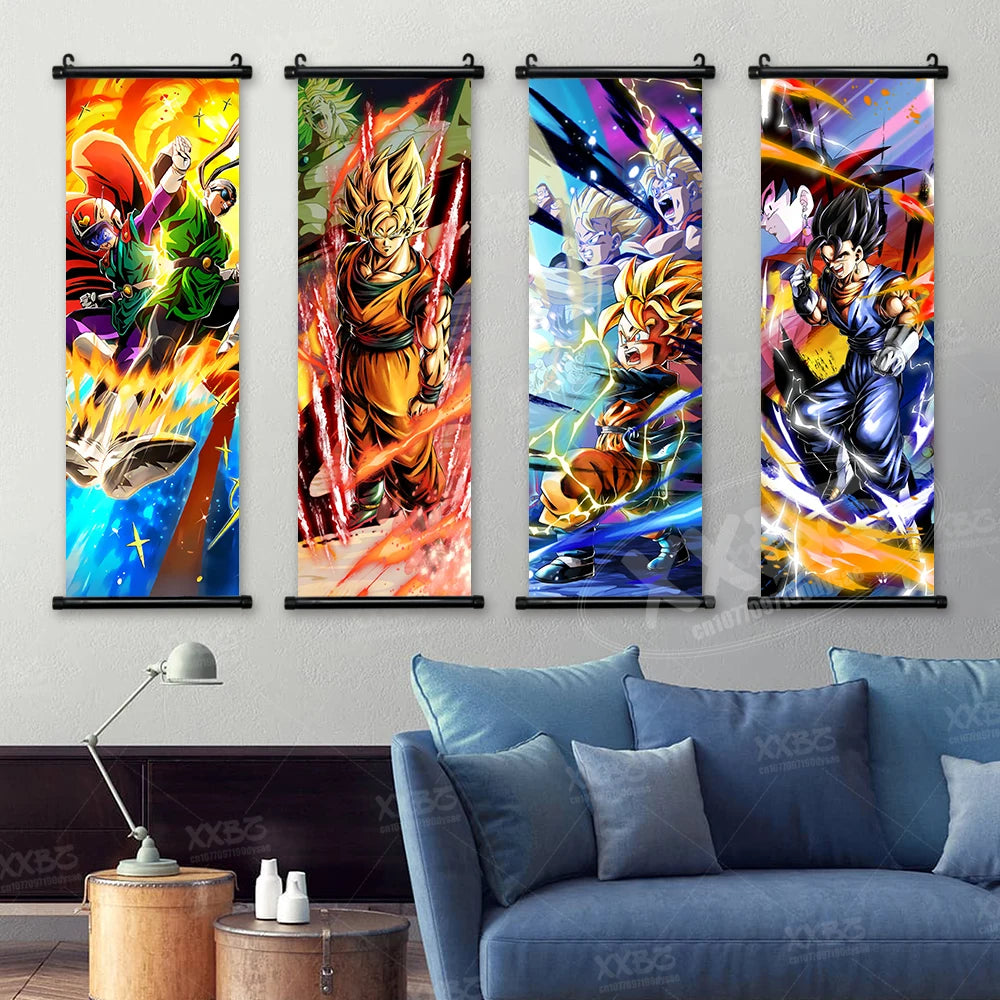Dragon Ball Picture Recoome Anime PosterS Captain Ginyu Scrolls Painting Majin Buu Wall Art Gotenks Home Decor Goku Wallpaper