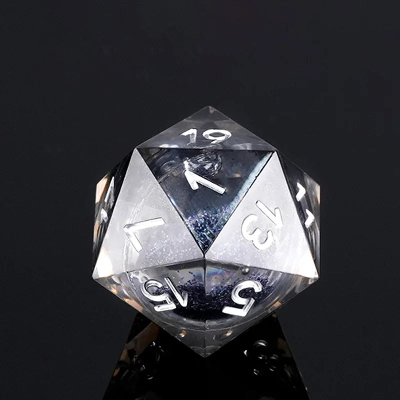 1-7pcs Quick Sand Series DND Solid Resin Dice Set Gold Word Multi-sided Polyhedral Dice for D&D Game COC Role Playing RPG D6~D20