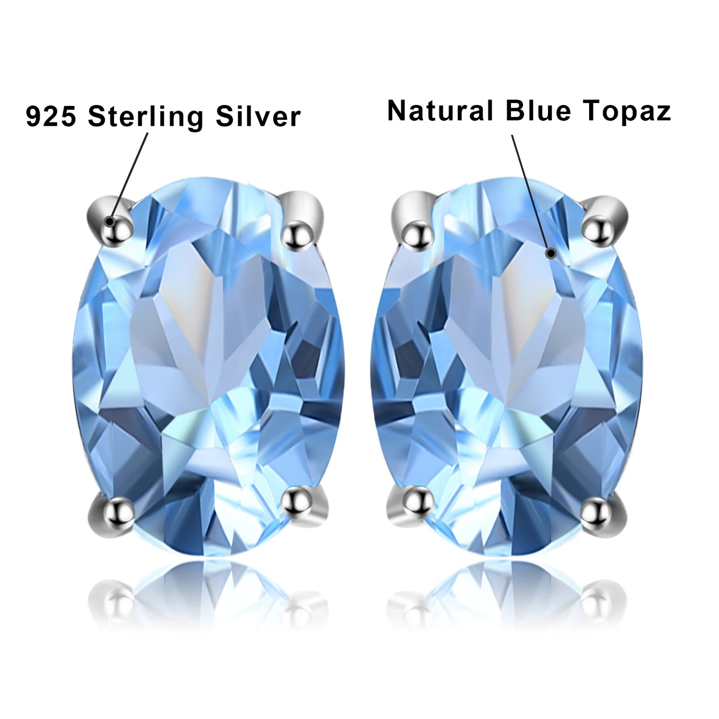 JewelryPalace Rose Gold Yellow Gold Plated Oval Natural Amethyst Citrine Garnet Topaz Peridot 925 Sterling Silver Earrings Woman