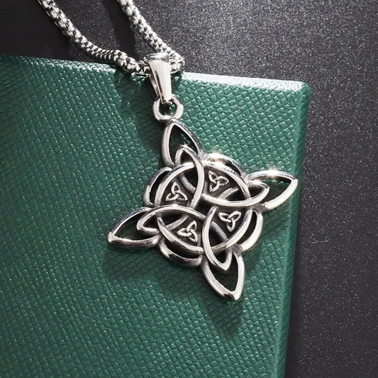 Vintage  Celtic Knot Pendant Statement Men\\'s Chain Nordic Odin Trinity  Necklace Amulet Jewelry Gift