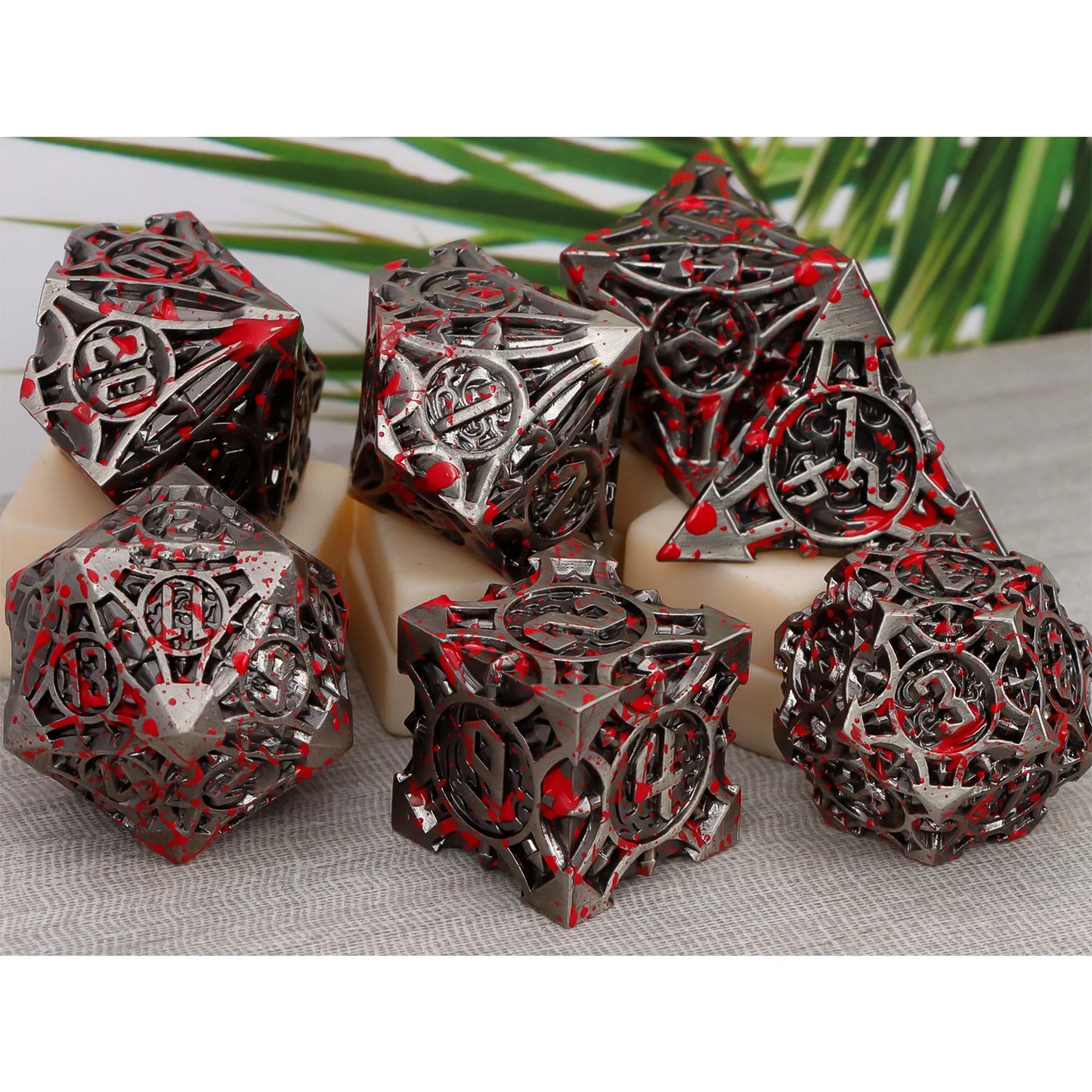 Polyhedral Metal Dice Set DND for RPG D & D Explorers Board Game etc Exquisite Dungeon and Dragon D20 D12,0 D10,0 D8 D6 D4 Q-06