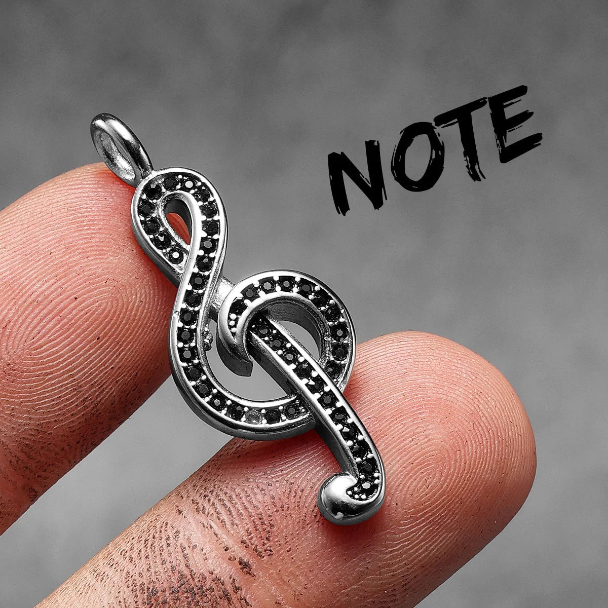 Music Symbol Gemstone Stainless Steel Men Necklaces Pendant Chain Punk For Women Fashion Jewelry Gifts Wholesale Dropshiping