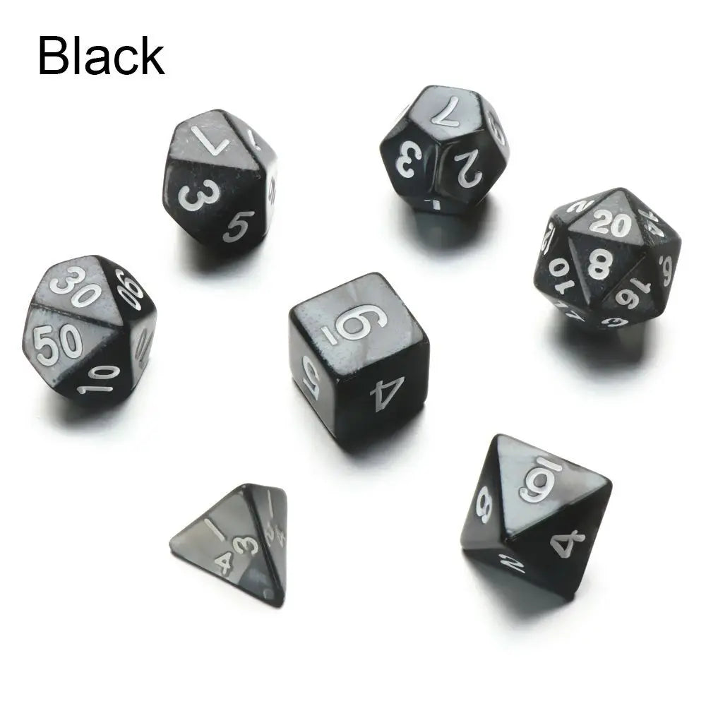 7Pcs Metal Polyhedral Dice Set Cool Metal Dices Table Games Accessory For D&d DND D6 D8 D10 D12 D20 F1 - Plastic