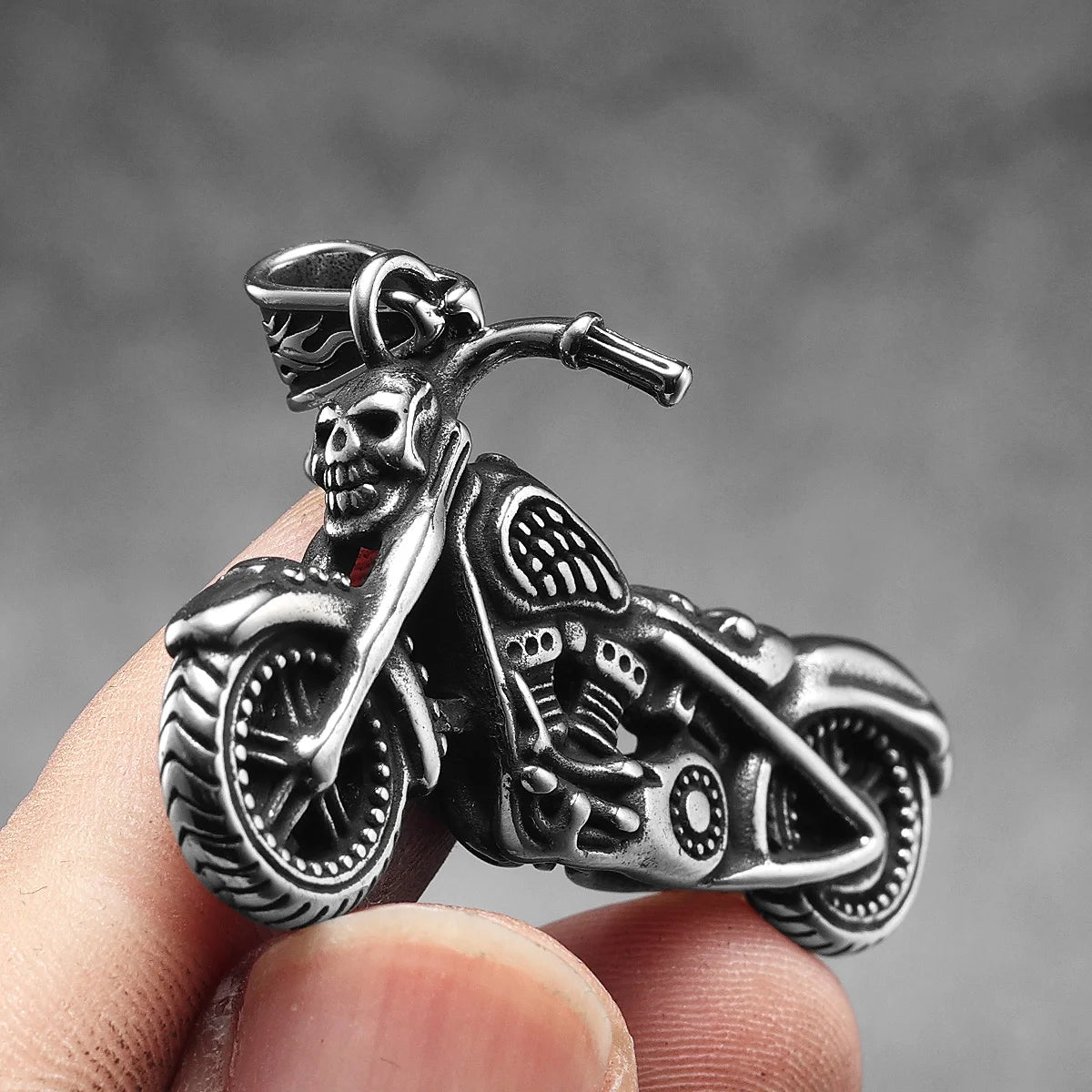 Vintage Punk Skull Motorcycle Biker Men Necklaces Stainless Steel Pendant Chain Women Jewelry Accessories Gifts Wholesale