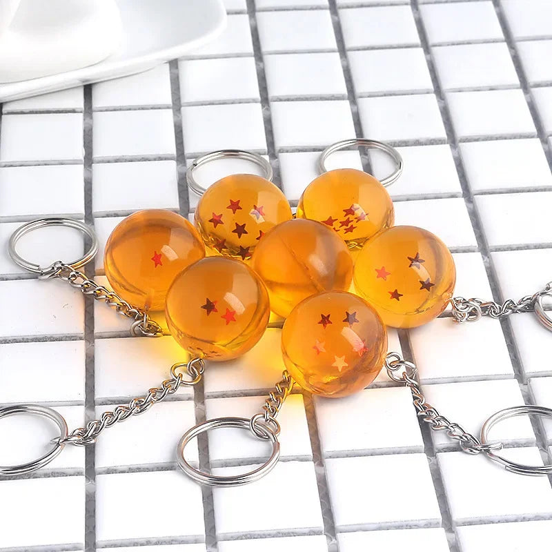 Anime Dragon Ball Series Keychain Charms Accessories 1 2 3 4 5 6 7 Star Dragon Balls Cosplay Keyring Pendant Holder Toys Gifts