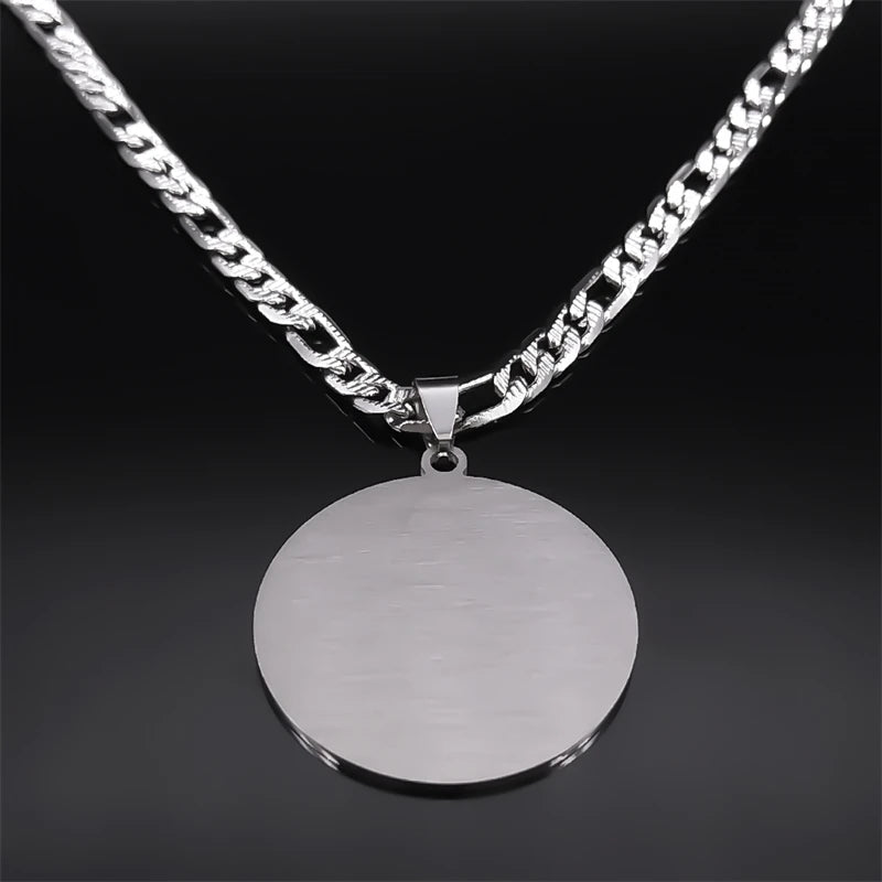 Chi Rho ΧΡ Constantine Cross Necklace Men Stainless Steel Alpha And Omega Christian Greek Alphabet Necklaces Jewelry  9717