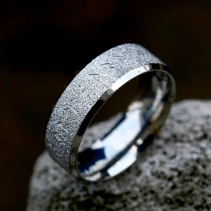 Vintage Odin Norse Viking Rune Rings For Men Fashion Stainless Steel Celtic Knot Rings Retro Couple Amulet Jewelry