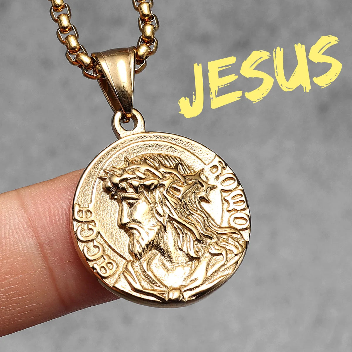 Jesus Heart Cross Series Stainless Steel Men Necklaces Pendant Chain Powerful Amulet Vintage For Women Jewelry Gifts Wholesale