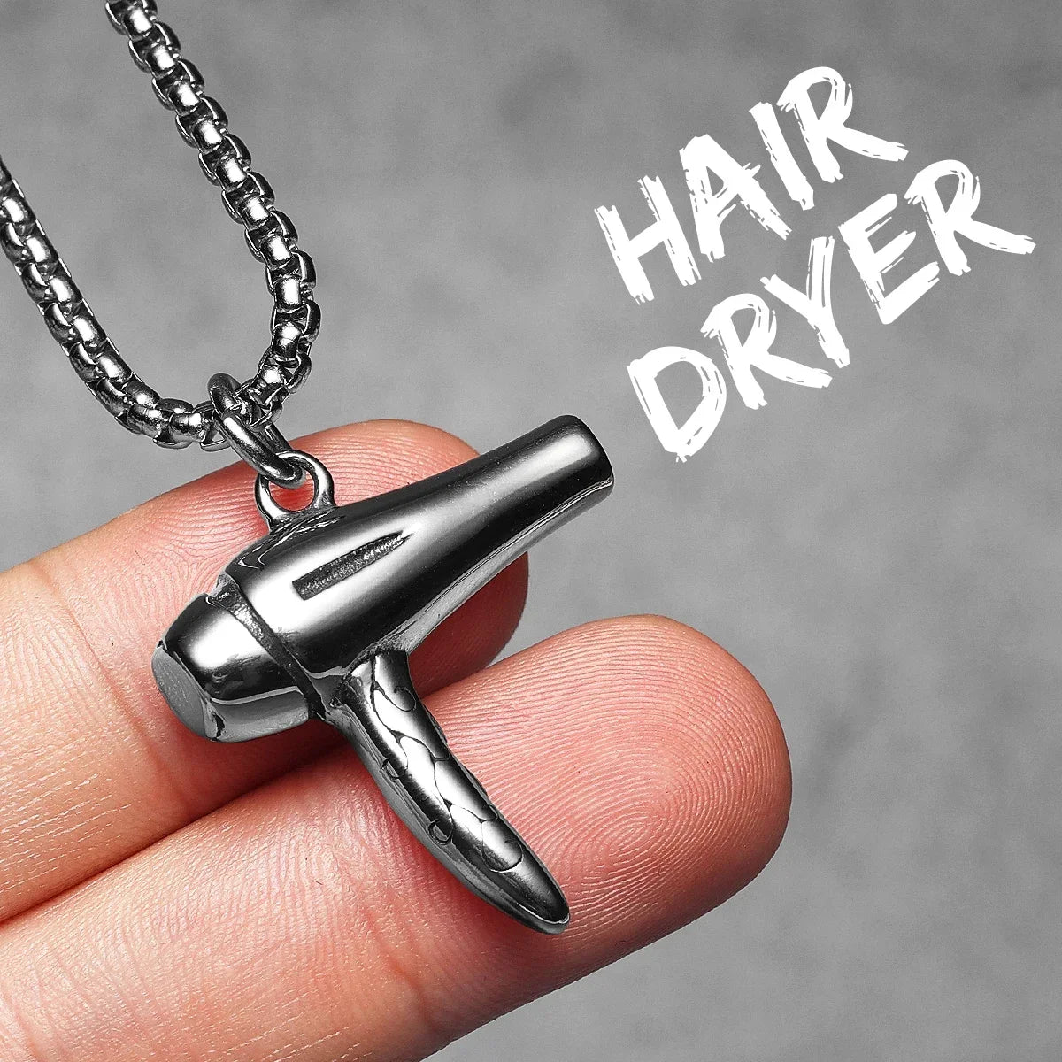 Barber Scissors Shaver Hair Drier Razor Stainless Steel Man Necklaces Pendant Chain For Women Fashion Jewelry Gifts Wholesale