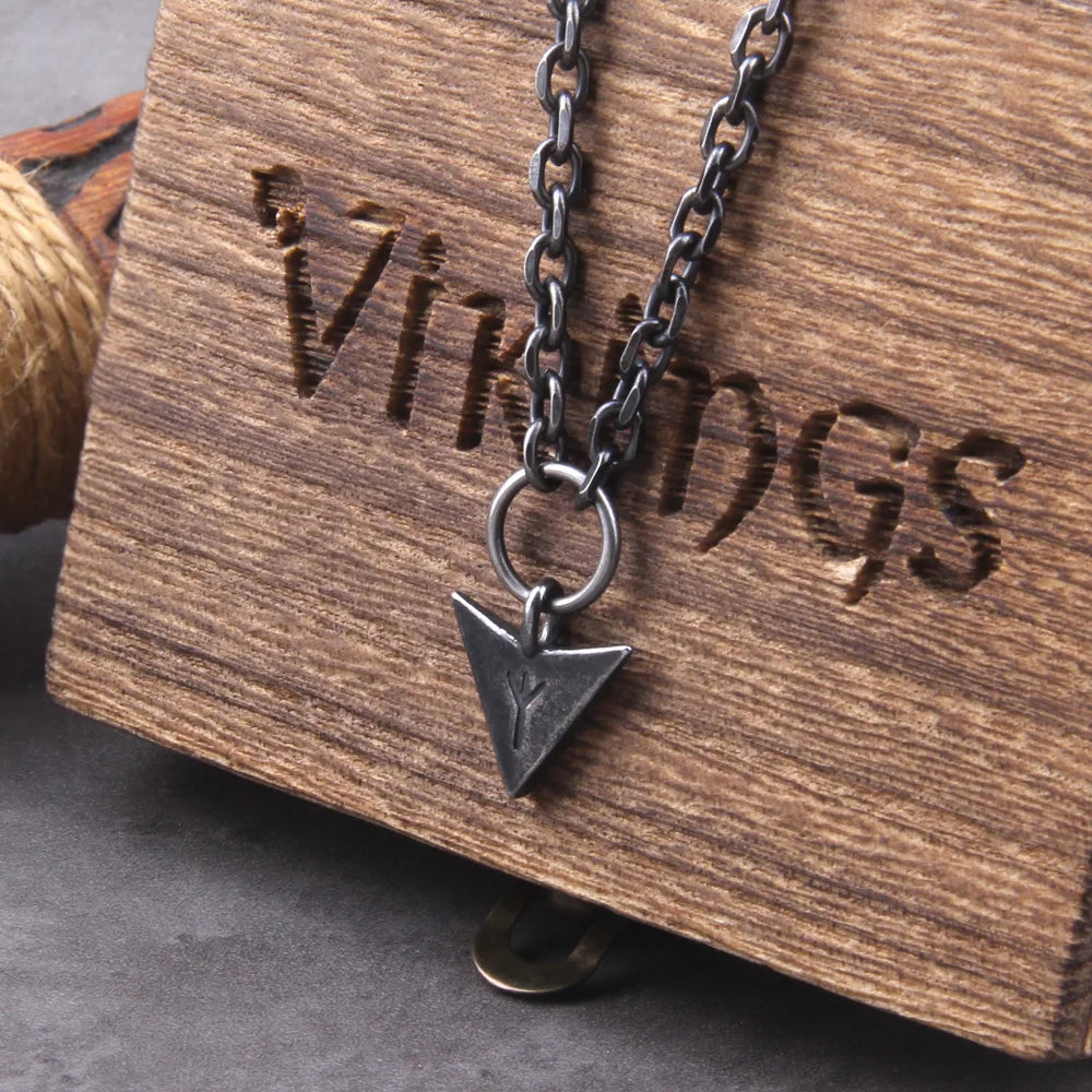 Viking Necklace for Men Studry Stainless Steel Norse Mythology Jewelry Viking Spear/Odin Amulet Pendant Necklace