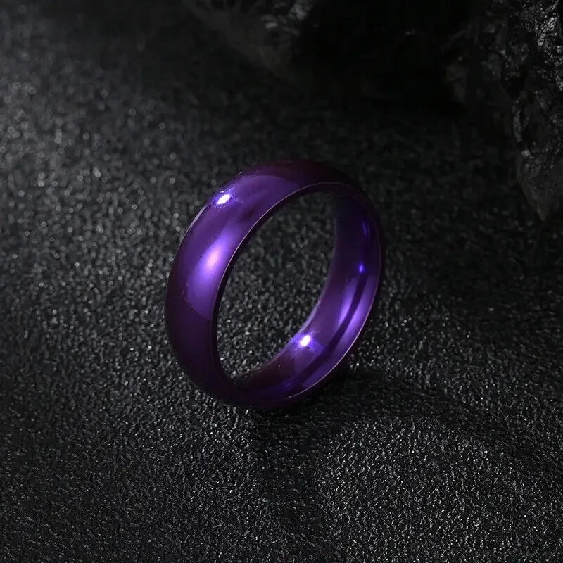 Fashion Purple Titanium Steel Rings For Men Women Simple Glossy Stainless Steel Promise Rings Wedding Engagement Jewelry Gifts