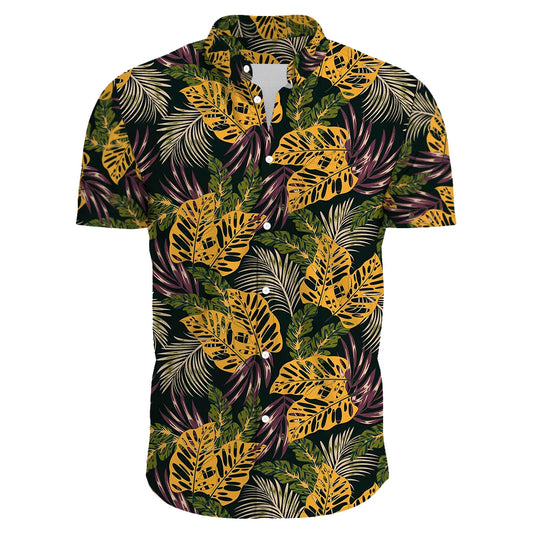 2024 Summer Men's Casual Floral Print Short Sleeve Top Hawaiian Shirt For Mens Clothes Daily New High Quality Lapel Oversized CS2024XQ1226