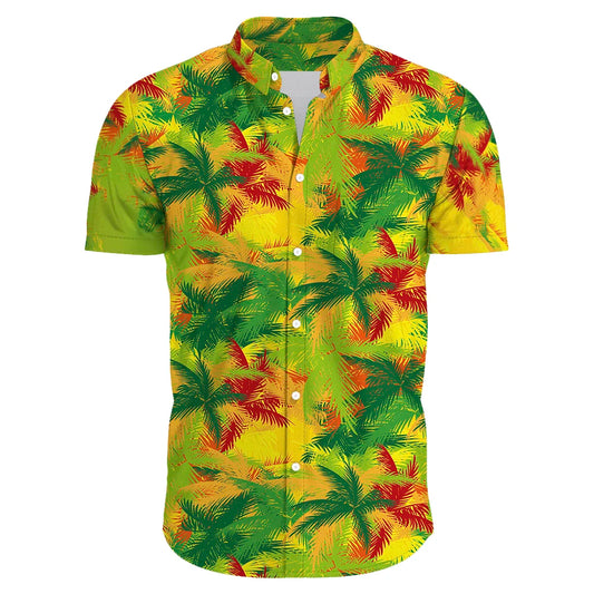 2024 Summer Men's Casual Floral Print Short Sleeve Top Hawaiian Shirt For Mens Clothes Daily New High Quality Lapel Oversized CS2024XQ1222