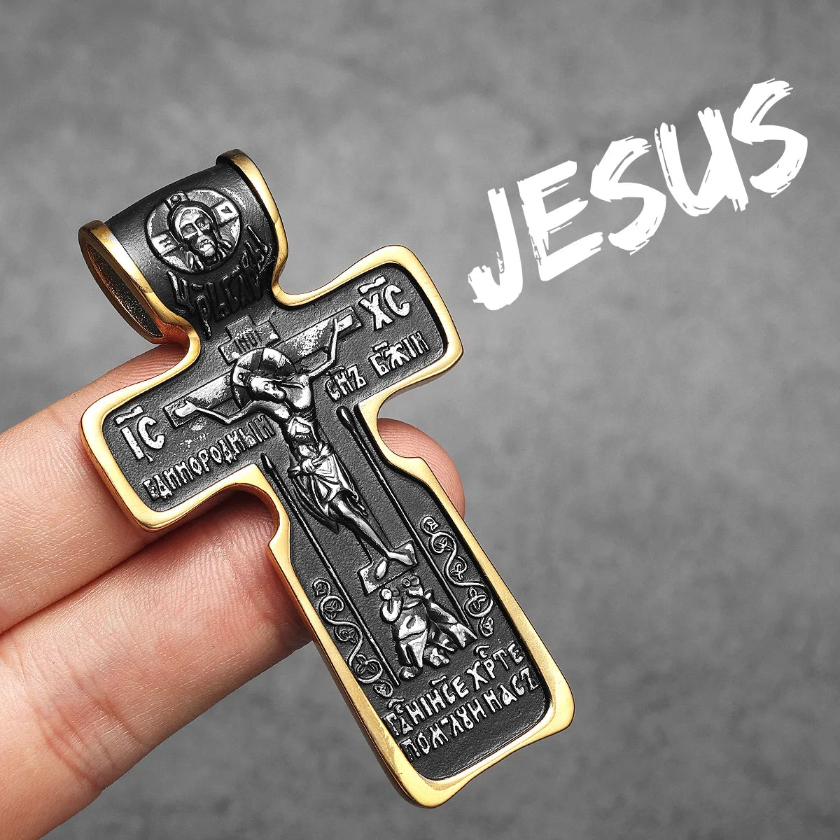Jesus Big Cross Amulets Stainless Steel Men Necklaces Pendant Chain Punk For Women Fashion Jewelry Gifts Wholesale Dropshiping