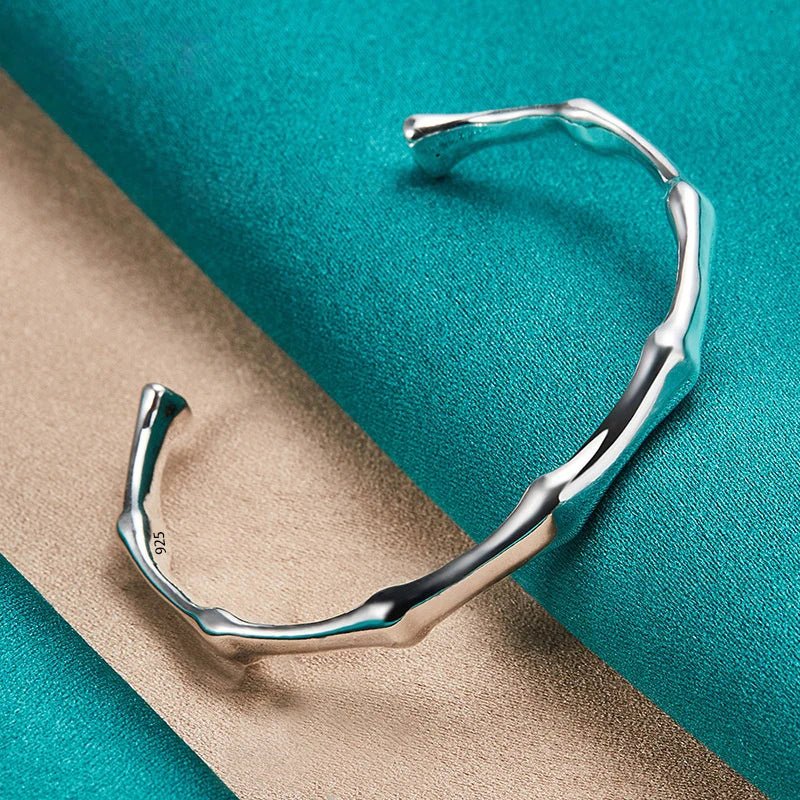 VENTFILLE 925 Sterling Silver Geometry Irregular Bracelet For Women Minimalist Niche Aesthetic Versatile