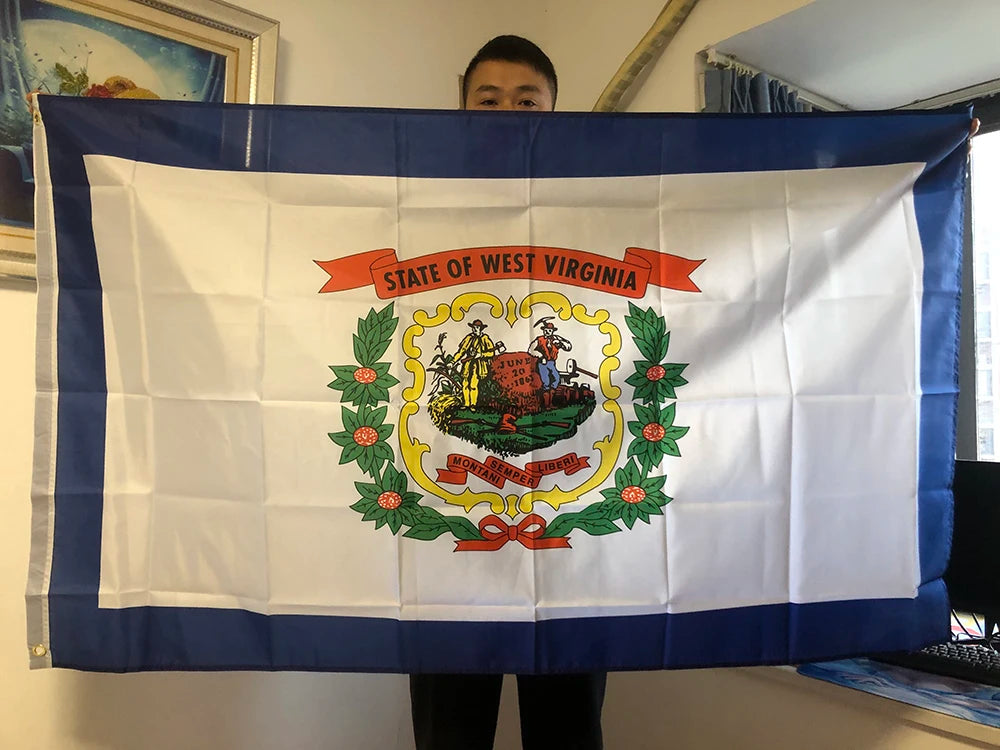 SKY FLAG West Virginia Flag 90x150cm USA West Virginia Flag 3x5ft double penetration  polyester hanging The US State Banner
