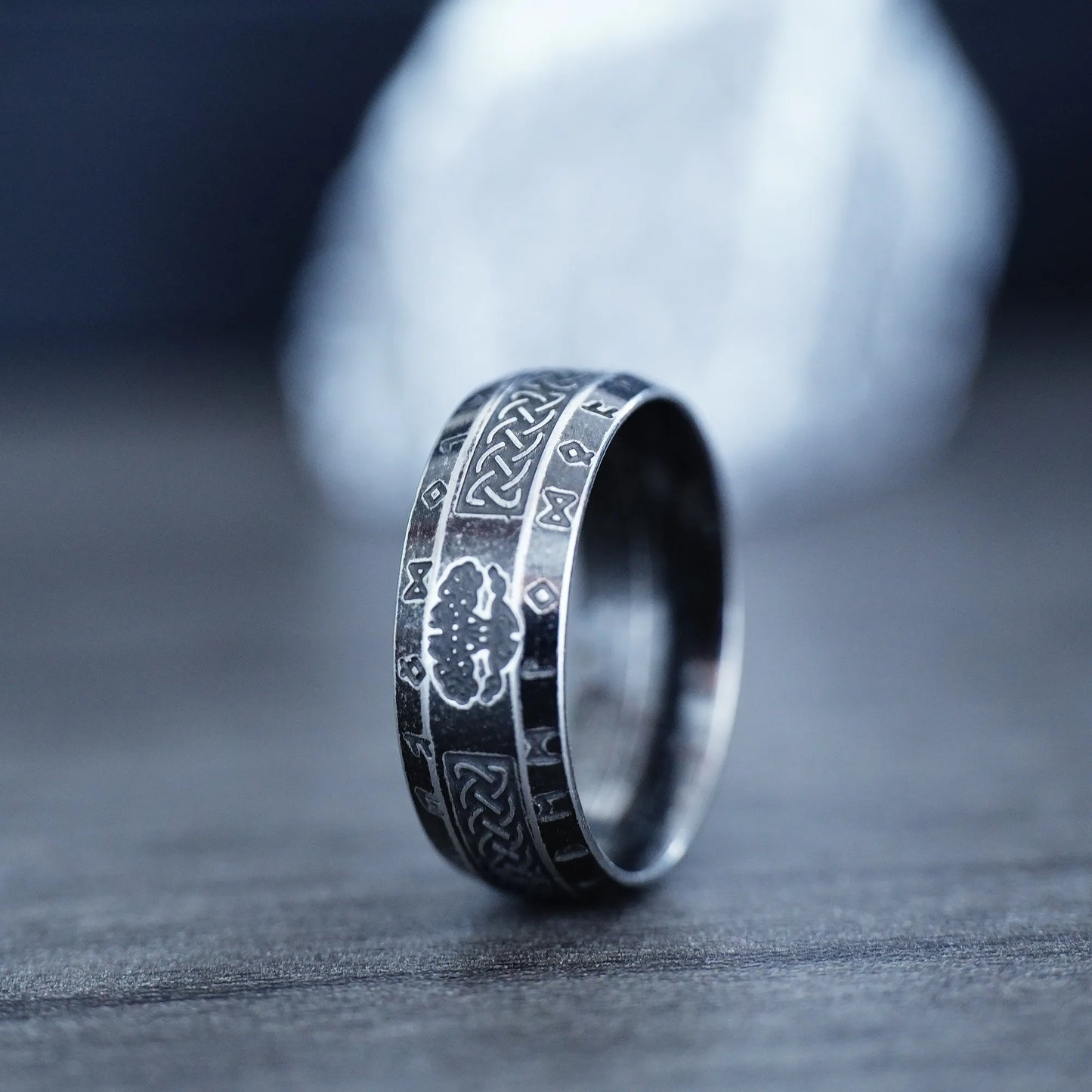 Vintage Odin Norse Viking Celtic Knot Rings For Men Women Fashion Stainless Steel Tree Of life Rings Retro Amulet Rune Jewelry