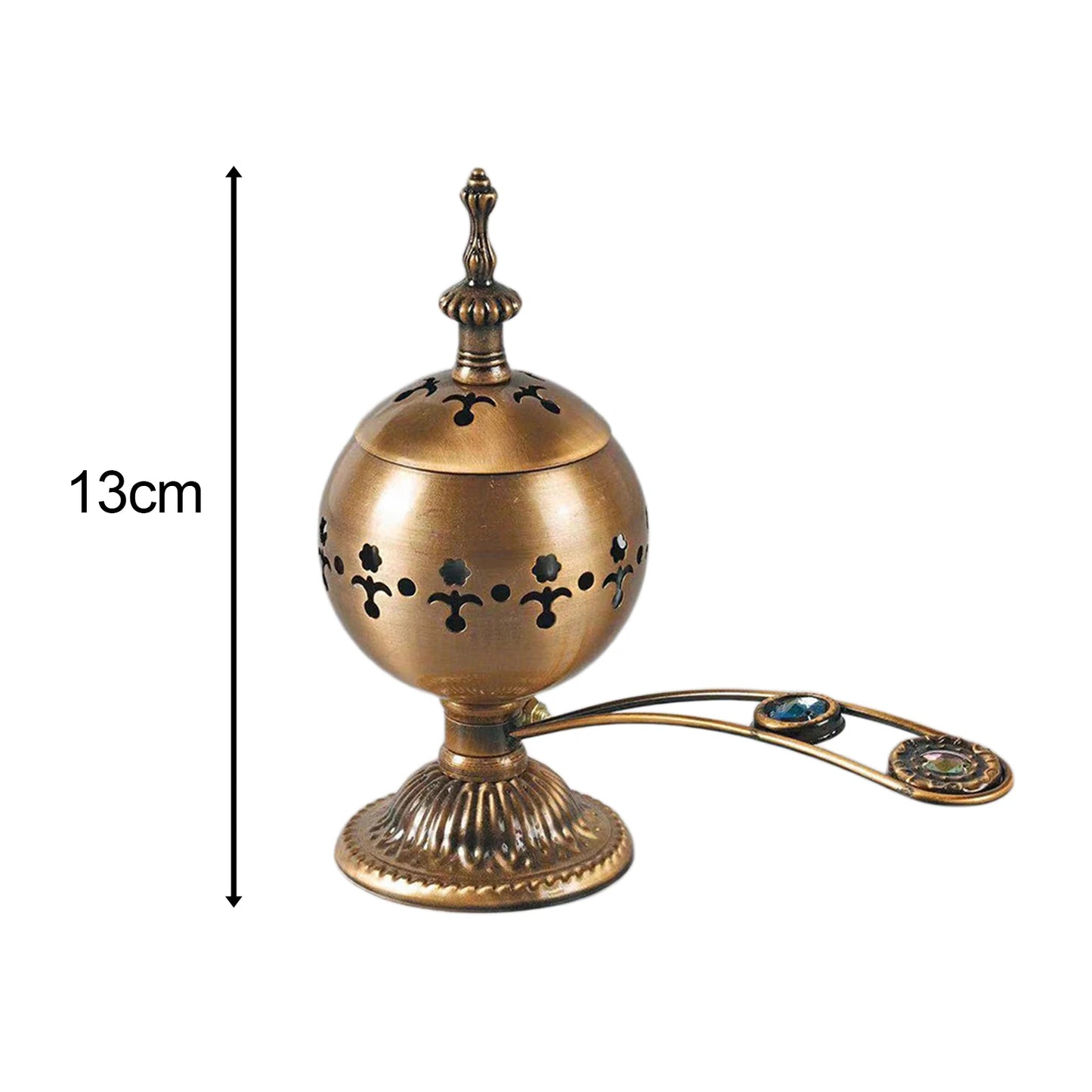 EU Plug Electric Incense Burner Mubkhara Zen Arabian Sandalwood Censer Incense Diffuser for Yoga SPA Decor Ornament Home 12/13cm Copper B