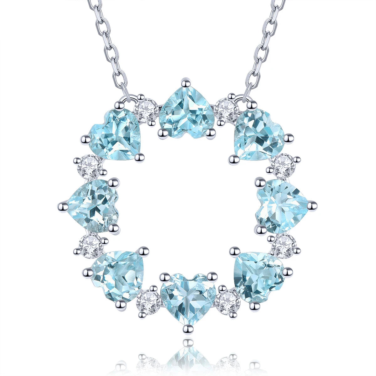 Colgantes de plata de ley con topacio azul cielo natural de 4,5 quilates, piedras preciosas auténticas para mujer, estilo romántico clásico, joyería fina, regalos.