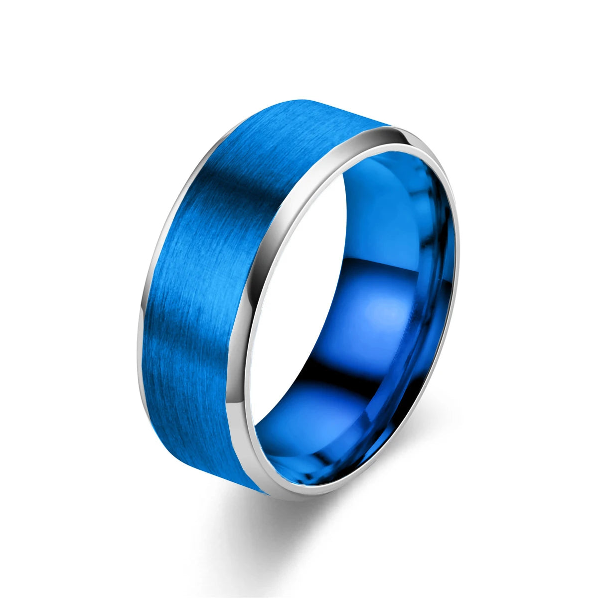 Classic 8mm Stainless Steel Men Rings Rose Gold Color Brushed Surface Wedding Band Unisex Engagement Jewelry Gifts Drop Shipping