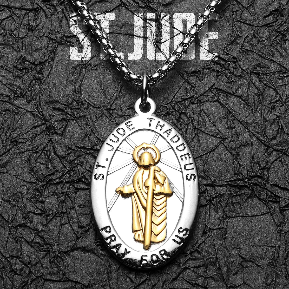 St.Jude Powerful Amulets Stainless Steel Men Necklaces Pendant Chain Punk For Women Fashion Jewelry Gifts Wholesale Dropshiping
