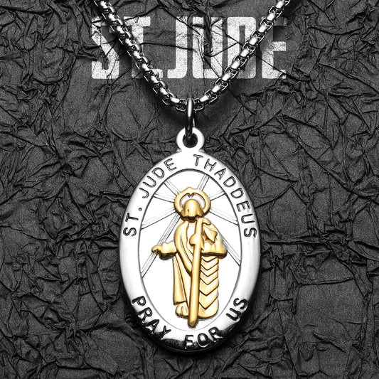St.Jude Powerful Amulets Stainless Steel Men Necklaces Pendant Chain Punk For Women Fashion Jewelry Gifts Wholesale Dropshiping