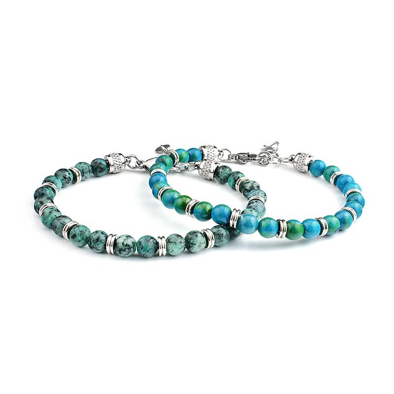 Pulseras Hombre Natural Stone Man Beaded Bracelets Homme lapis lazuli Phoenix Stone Men's Bracelets For Men Fathers Day Gifts