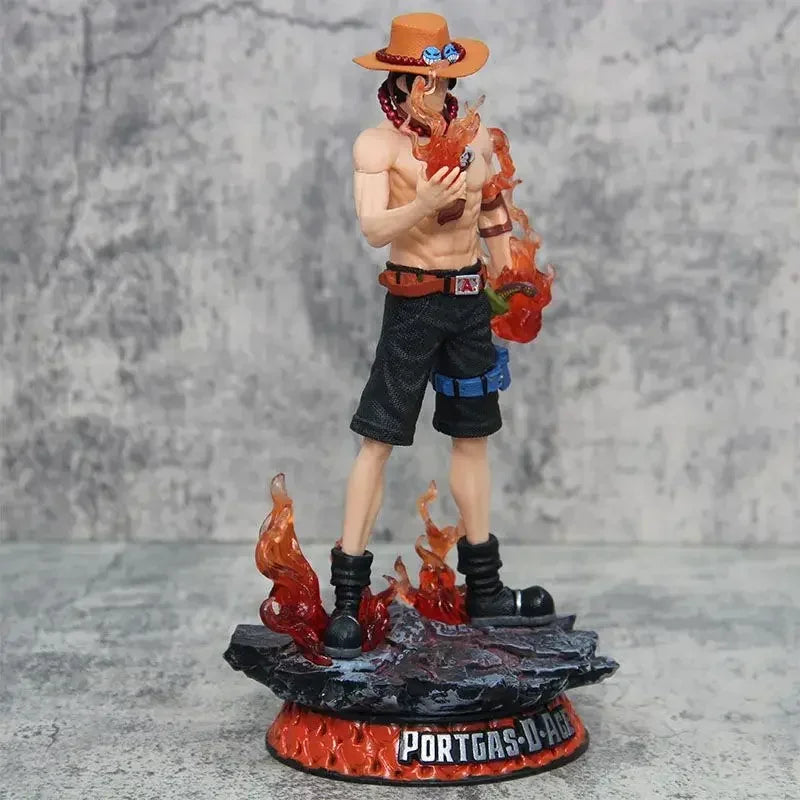 New 25cm One Piece Gk Fantasy Third Anniversary 1/3 Ace Super Huge Collect Figures Trendy Statue Anime Decoration Christmas Gift